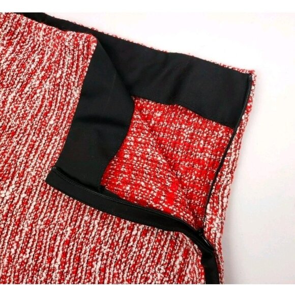 Maje Paris Tweed High Waist Red Black Trim Shorts Size 40 FR 8 US Chic Elegant - Picture 6 of 10